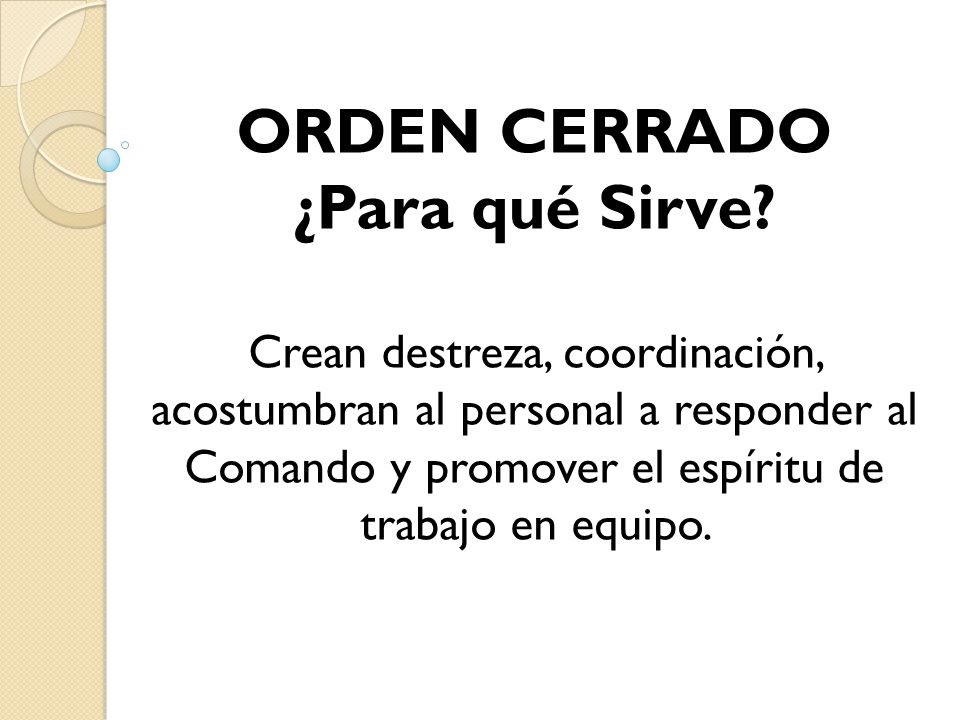 Que significa la orden